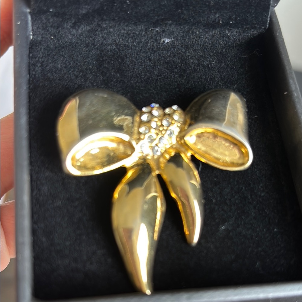 Classic Gold colored Butterfly Brooch with Polished Finish